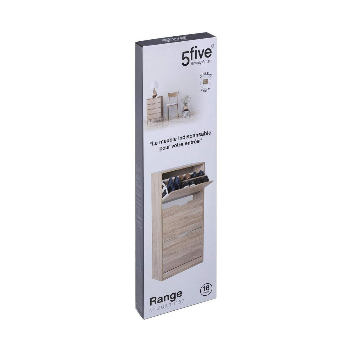 Schuhregal 5five Simply Smart – Weiß, Holz (115 x 60 x 24 cm)