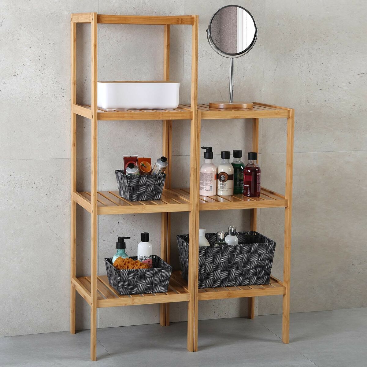 Badezimmerregal aus Bambus – 3 Ebenen, 80 cm