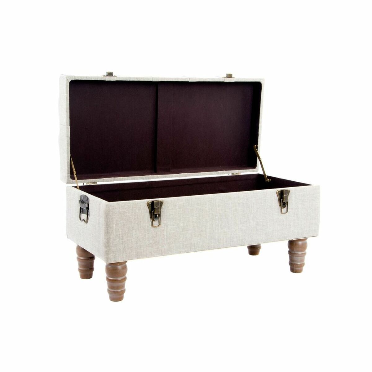 2er-Set Truhenbänke „Loft“ – Beige, Holz, Stauraum, 81 x 42 x 43 cm