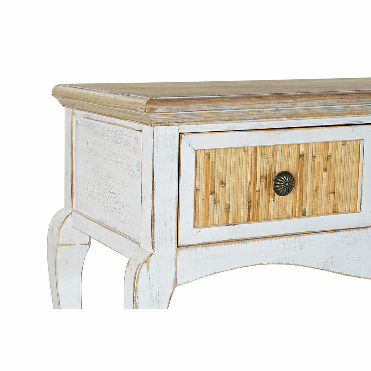 Cottage-Konsole aus Tannenholz – Weiß/Natur, 3 Schubladen, 120 cm