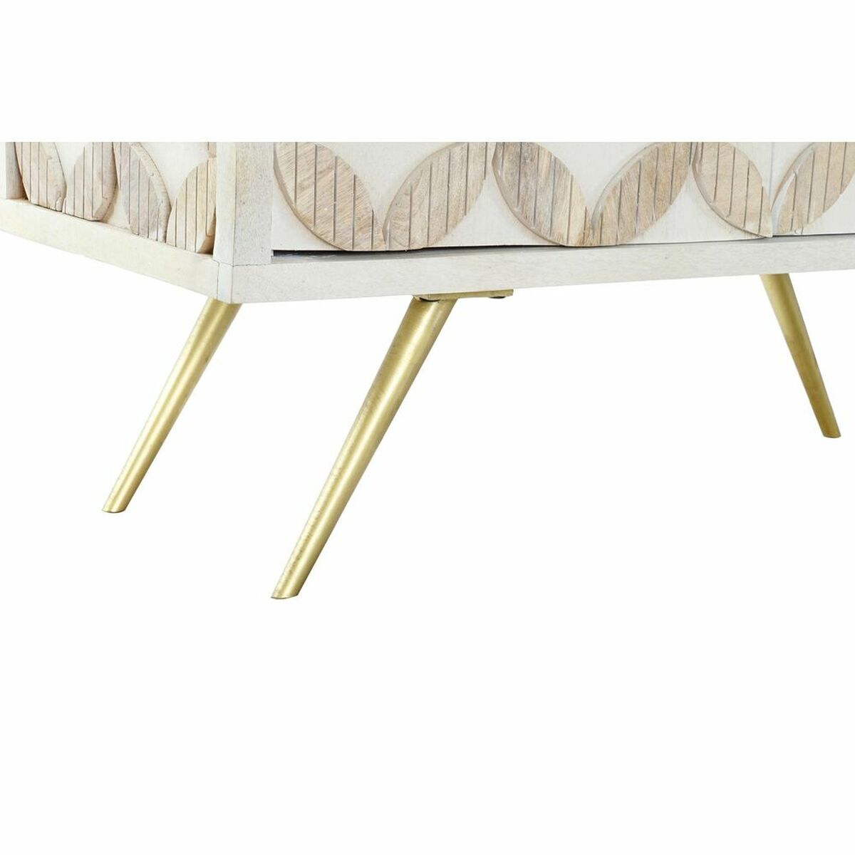 Sideboard mit Messingdetails – Weiß/Gold, 93 cm