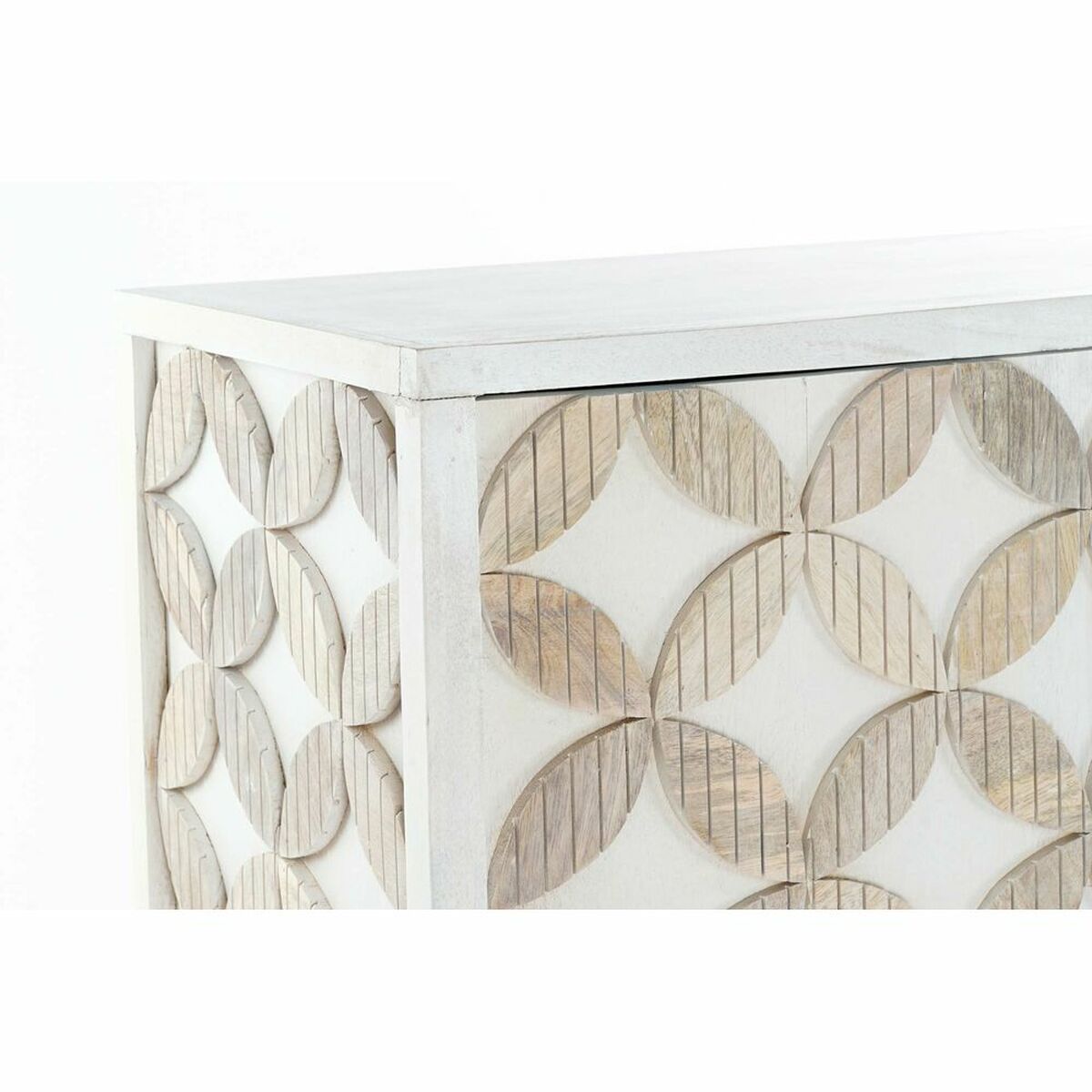 Sideboard mit Messingdetails – Weiß/Gold, 93 cm