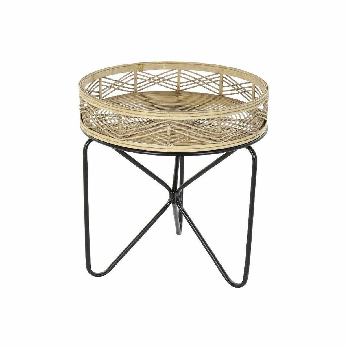 Beistelltisch DKD Home Decor – Rattan & Bambus, Schwarz/Natur