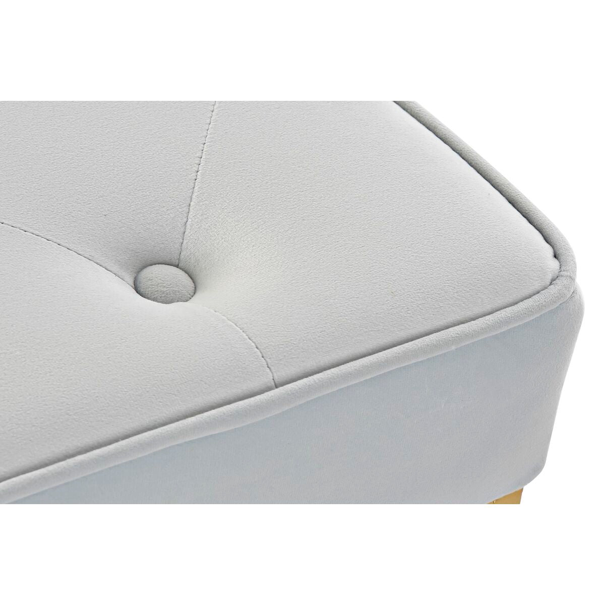 Elegante Sitzbank „Celeste“ - Gold, Metall & Stoff, 119 x 45 x 43 cm