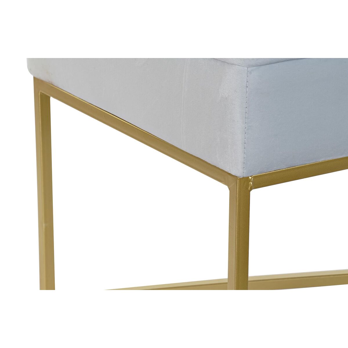 Elegante Sitzbank „Celeste“ - Gold, Metall & Stoff, 119 x 45 x 43 cm