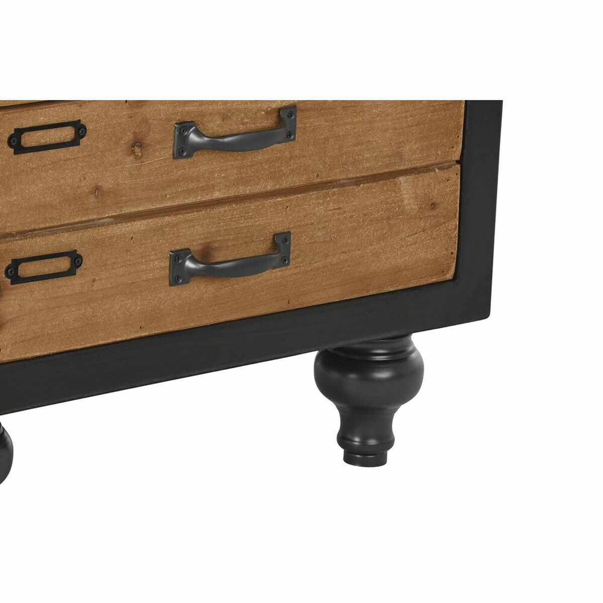 Kommode aus Tannenholz – Schwarz/Natur, 77 cm