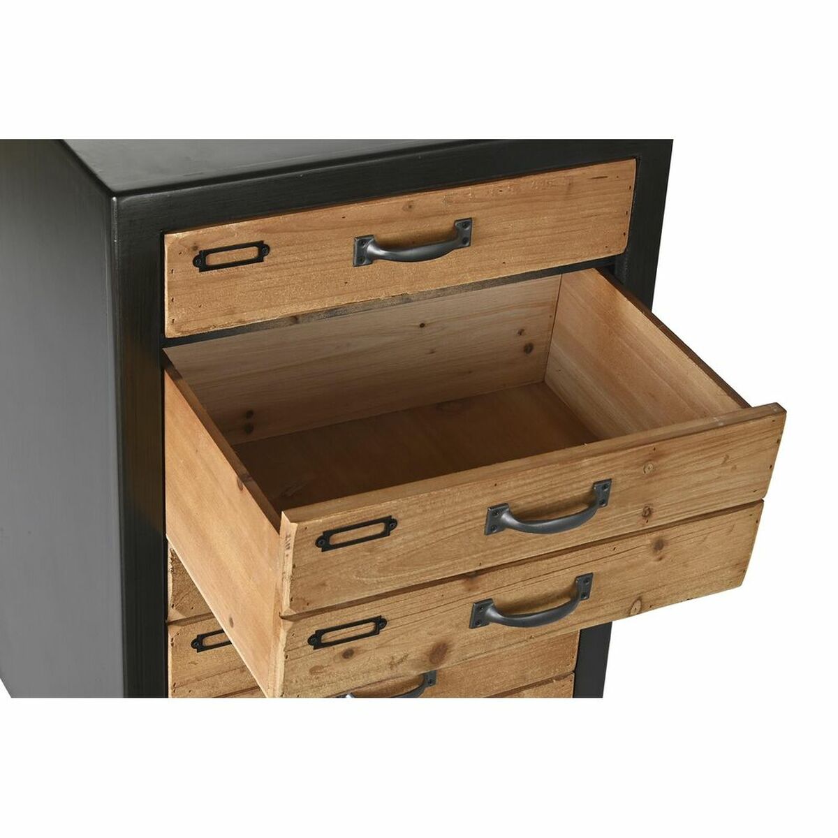 Kommode aus Tannenholz – Schwarz/Natur, 77 cm