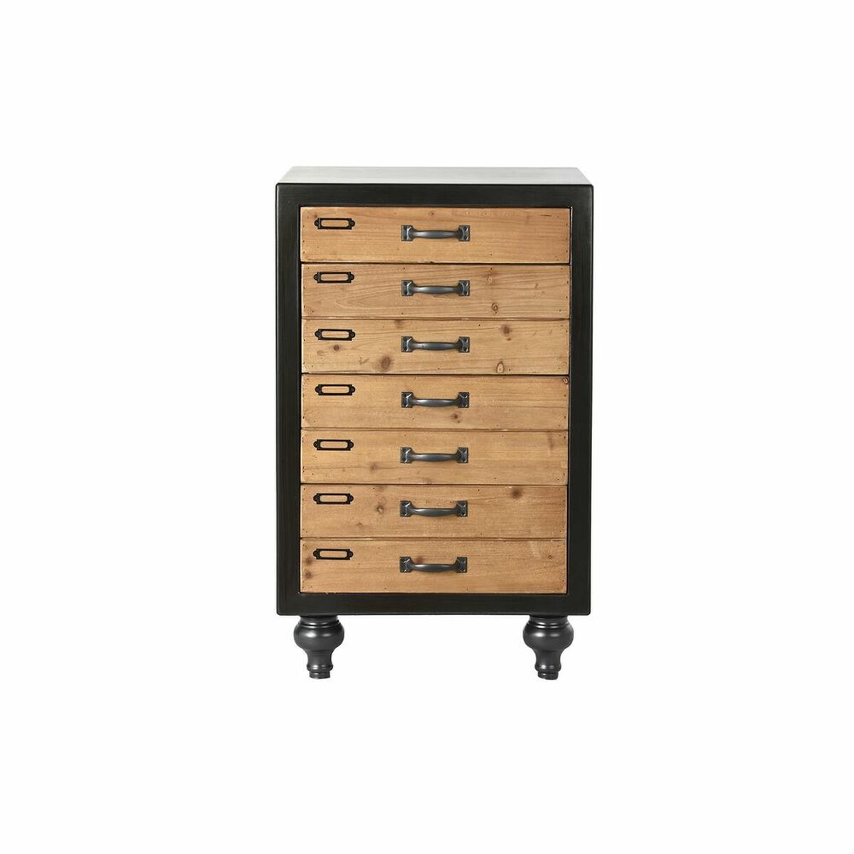 Kommode aus Tannenholz – Schwarz/Natur, 77 cm