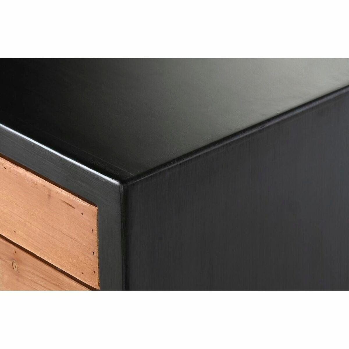 Kommode aus Tannenholz – Schwarz/Natur, 77 cm