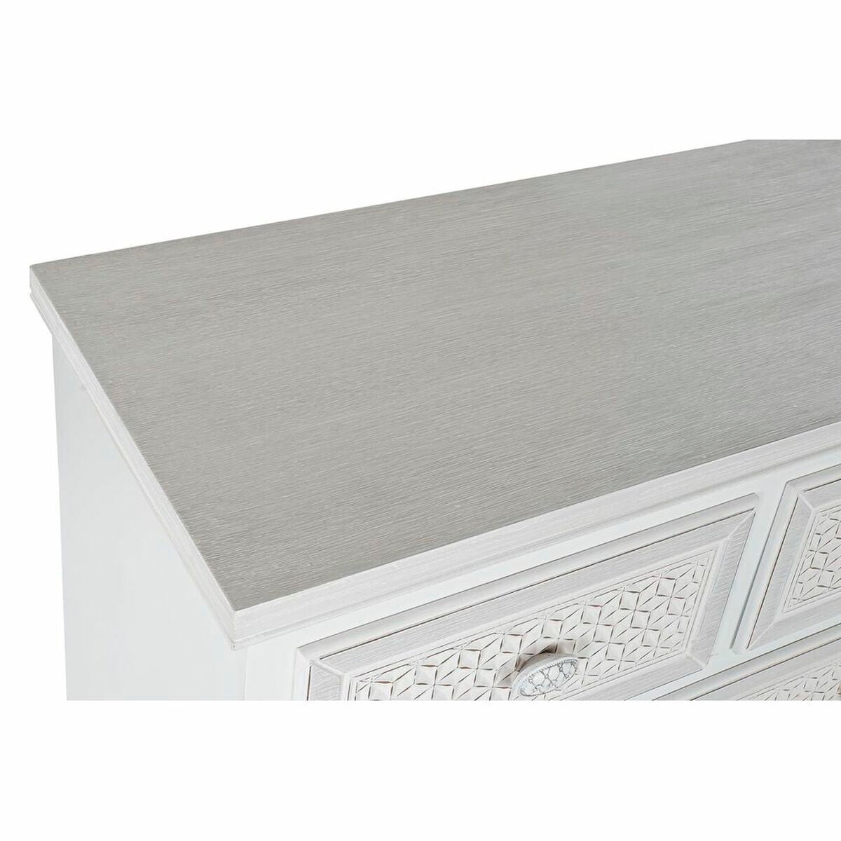 Kommode mit 5 Schubladen – Weiß/Beige, 80 cm