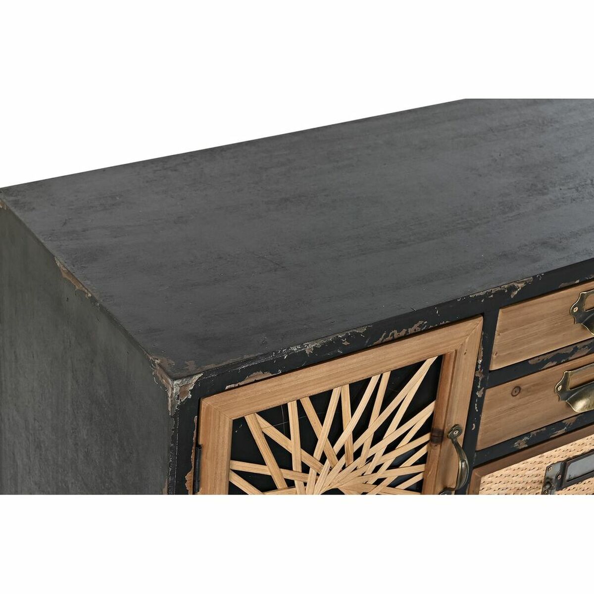 Vintage-Kommode „Mix & Match“ 9 Schubladen, 2 Türen, Tanne/MDF
