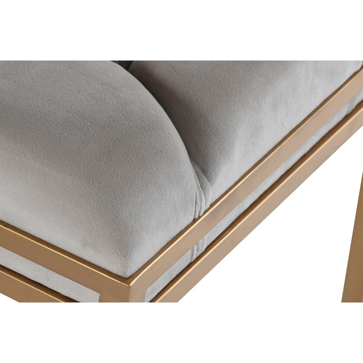 Polsterbank in Beige – 100 cm, Metallgestell Gold