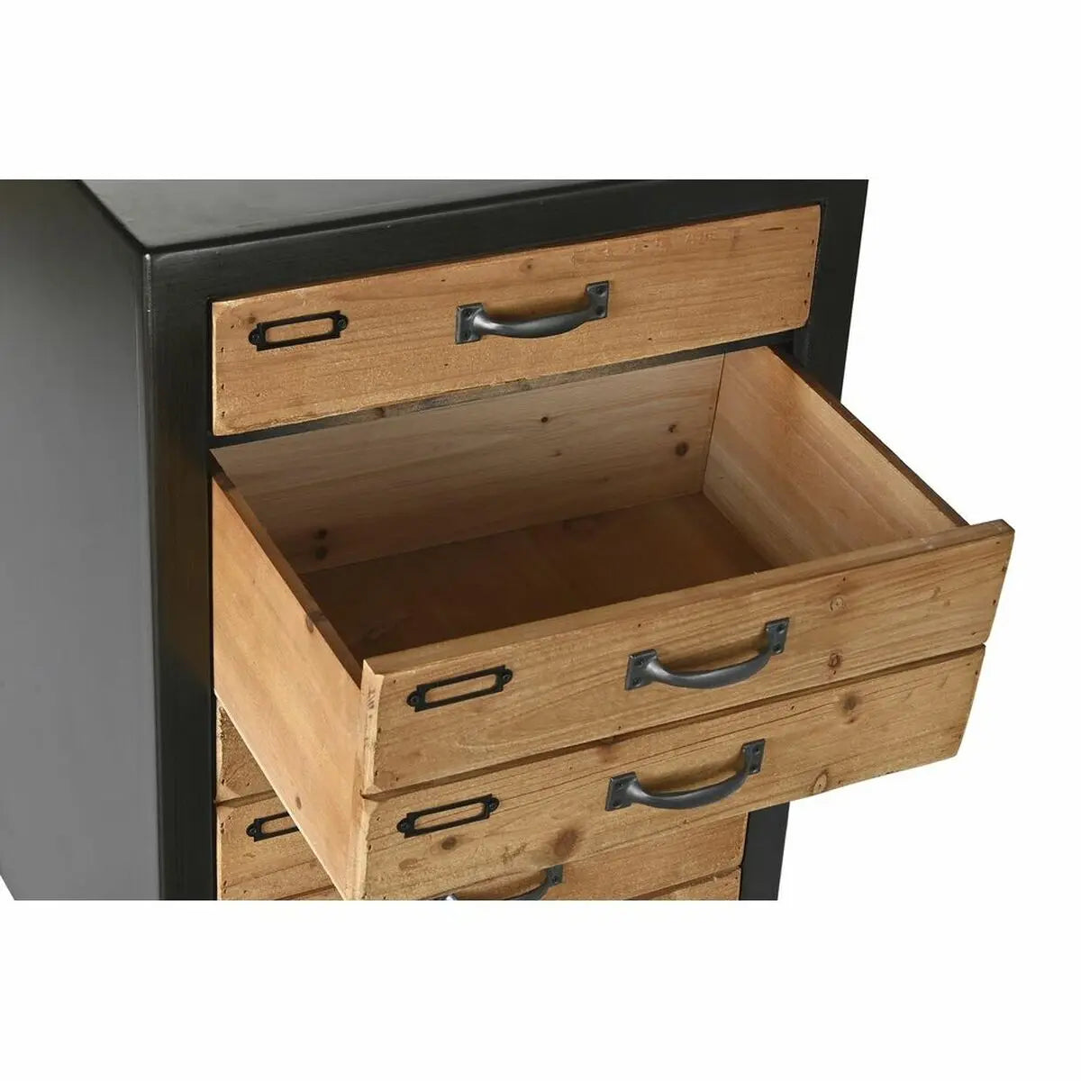 Kommode aus Tannenholz – Schwarz/Natur, 77 cm Bigbuy