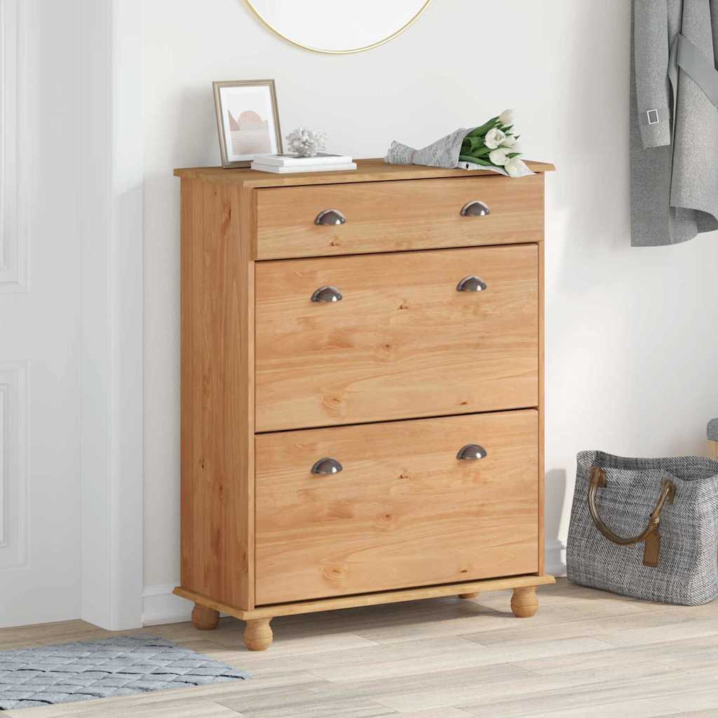 Schuhschrank Askim 85 X 35 X 108 Cm Massives Kiefernholz