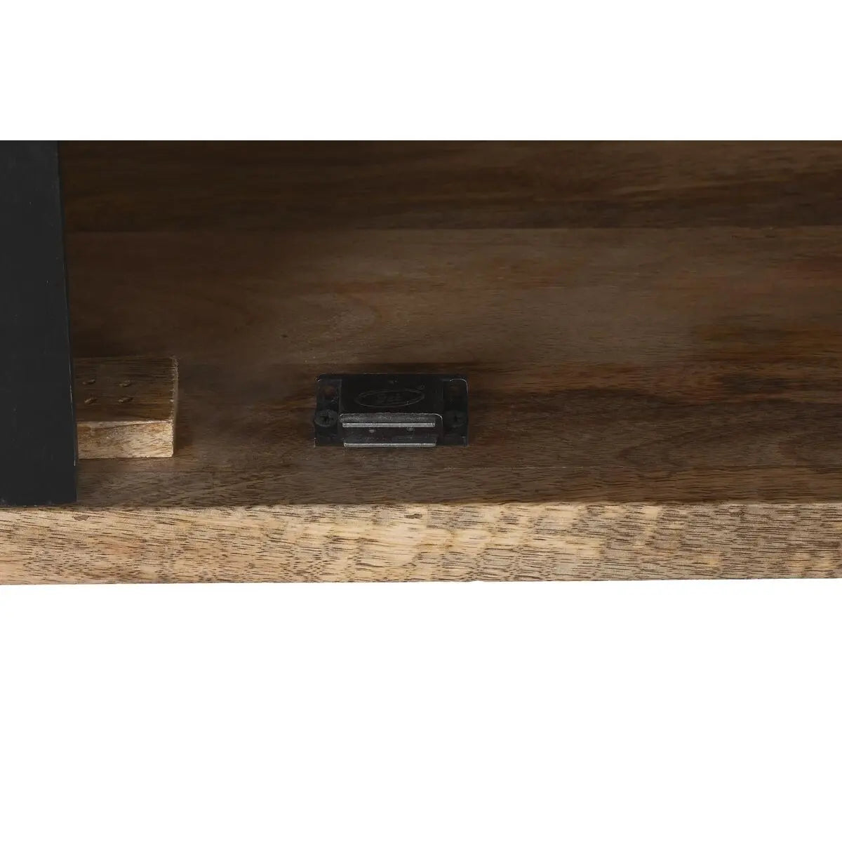 Modernes Sideboard aus Mangoholz & Metall – Schwarz/Natur, 160 cm Bigbuy