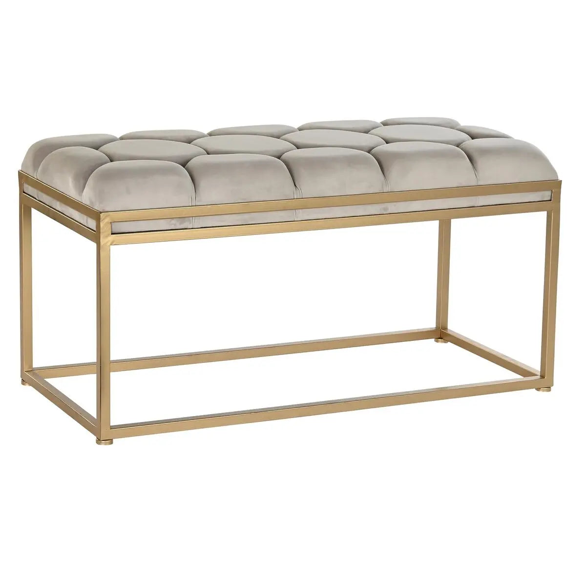 Polsterbank in Beige – 100 cm, Metallgestell Gold Bigbuy