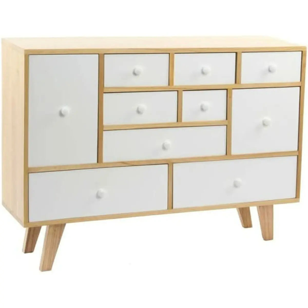 Skandi-Sideboard DKD Home Decor – Paulownia-Holz, Weiß/Natur Bigbuy