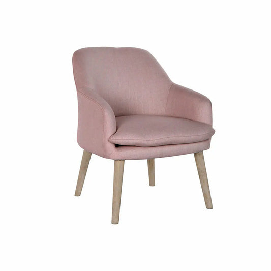 2er Set Sessel DKD Home Decor – Polstersessel in Rosa mit Holzgestell Bigbuy