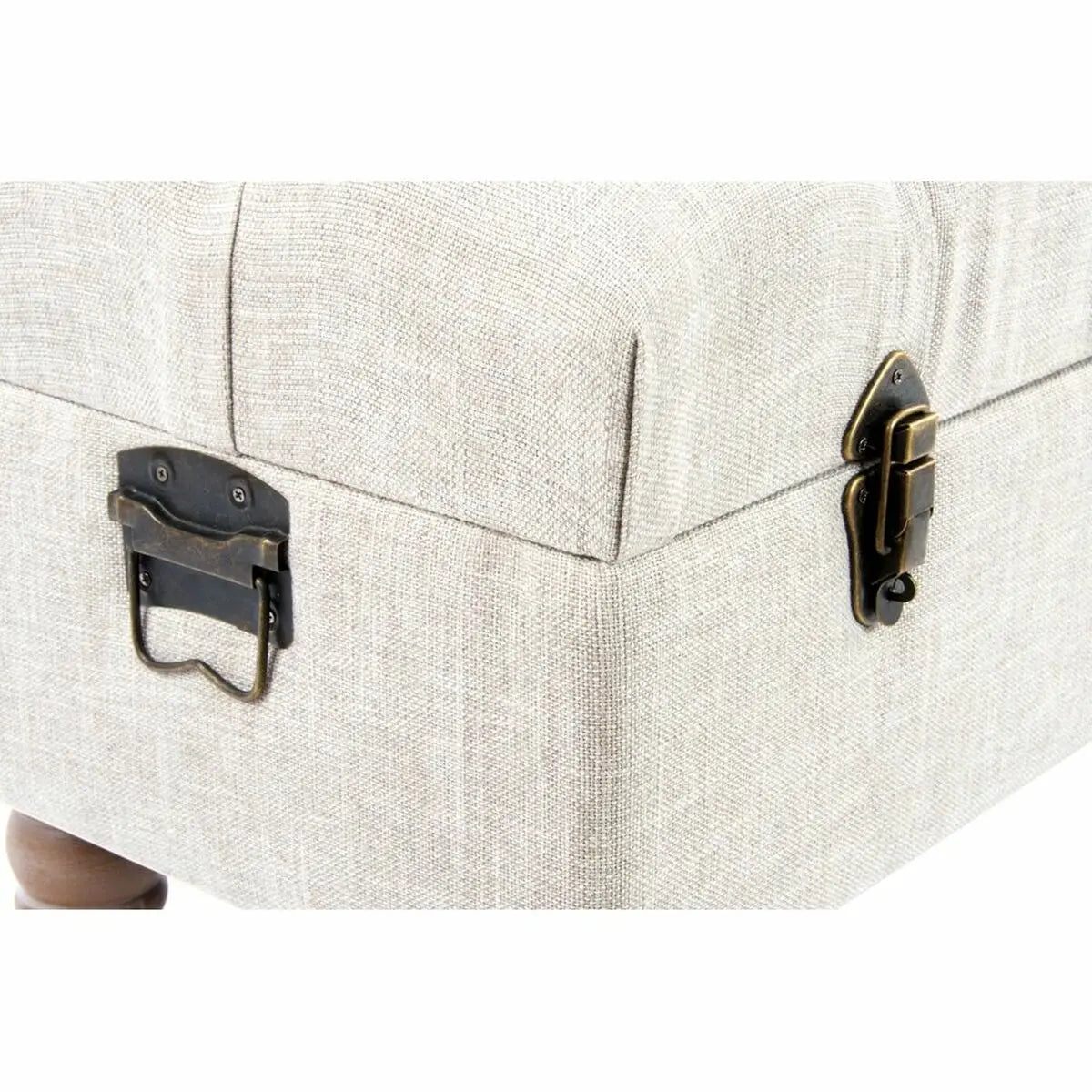 2er-Set Truhenbänke „Loft“ – Beige, Holz, Stauraum, 81 x 42 x 43 cm Bigbuy