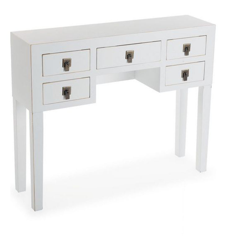 Flurtisch im Asia-Stil – Weiß, 5 Schubladen, Massivholz, 80 cm