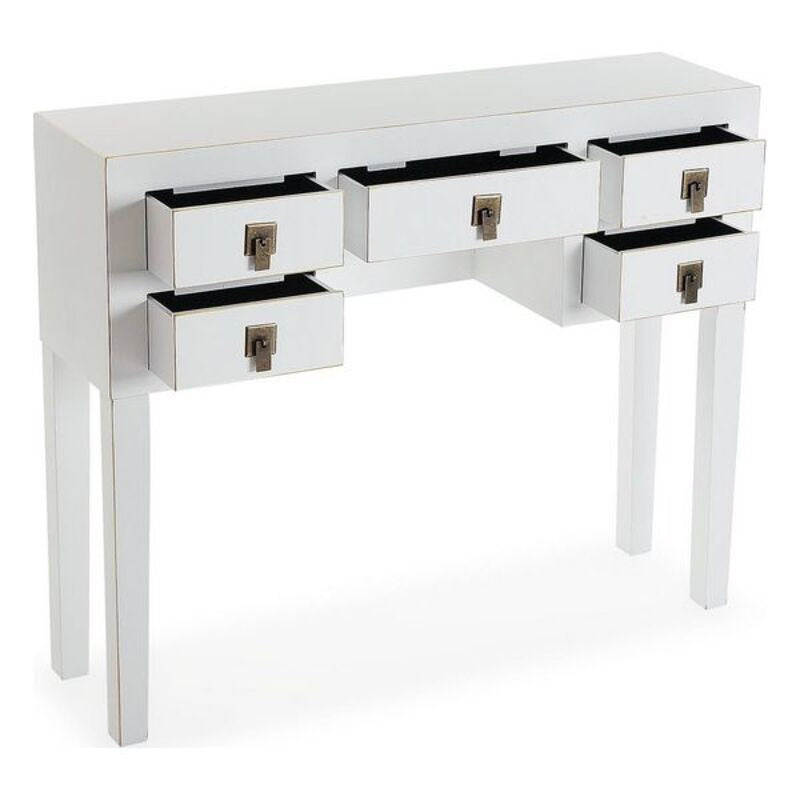 Flurtisch im Asia-Stil – Weiß, 5 Schubladen, Massivholz, 80 cm