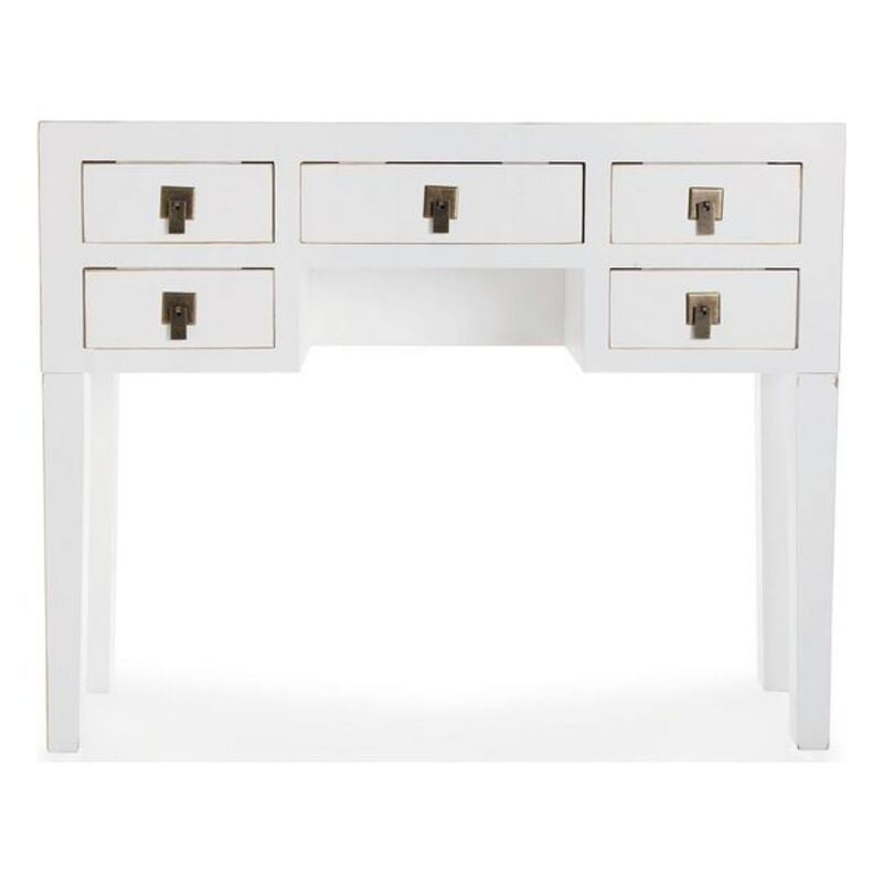 Flurtisch im Asia-Stil – Weiß, 5 Schubladen, Massivholz, 80 cm