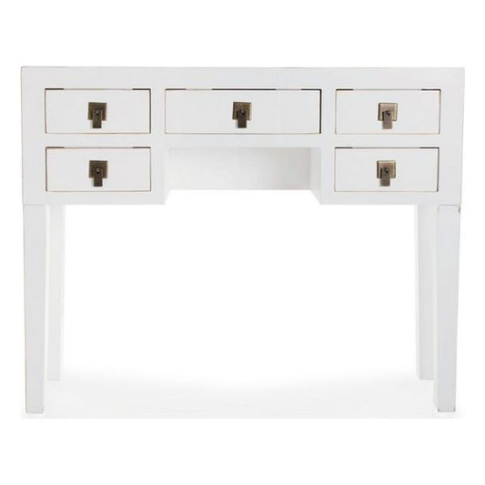 Flurtisch im Asia-Stil – Weiß, 5 Schubladen, Massivholz, 80 cm