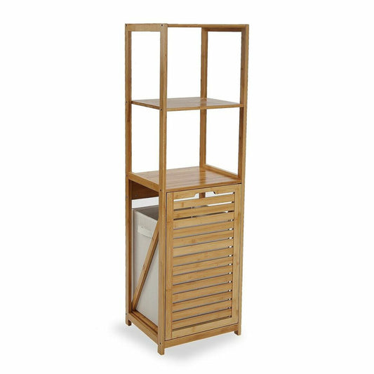Badezimmerregal Versa – Bambus, MDF & Textil, 130 cm
