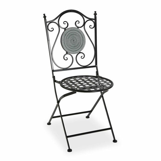 Gartenstuhl Versa Mosaik Grau Metall (50 x 92 x 39 cm)