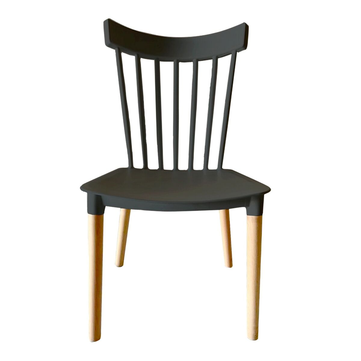 Esszimmerstuhl Versa – Schwarz, Holz & Polypropylen, 52,5 cm