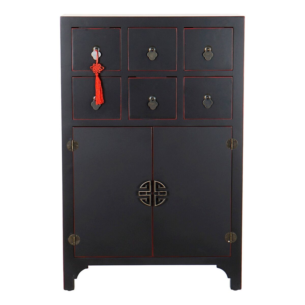 Orientalische Kommode aus Tannenholz & MDF  6 Schubladen, 2 Türen