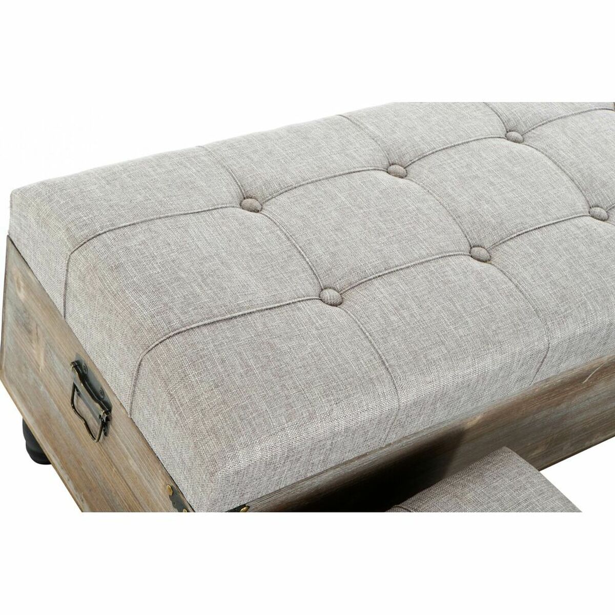 3er-Set Truhenbänke „Vintage Loft“ – Holz & Stoff, Stauraum, 120 cm