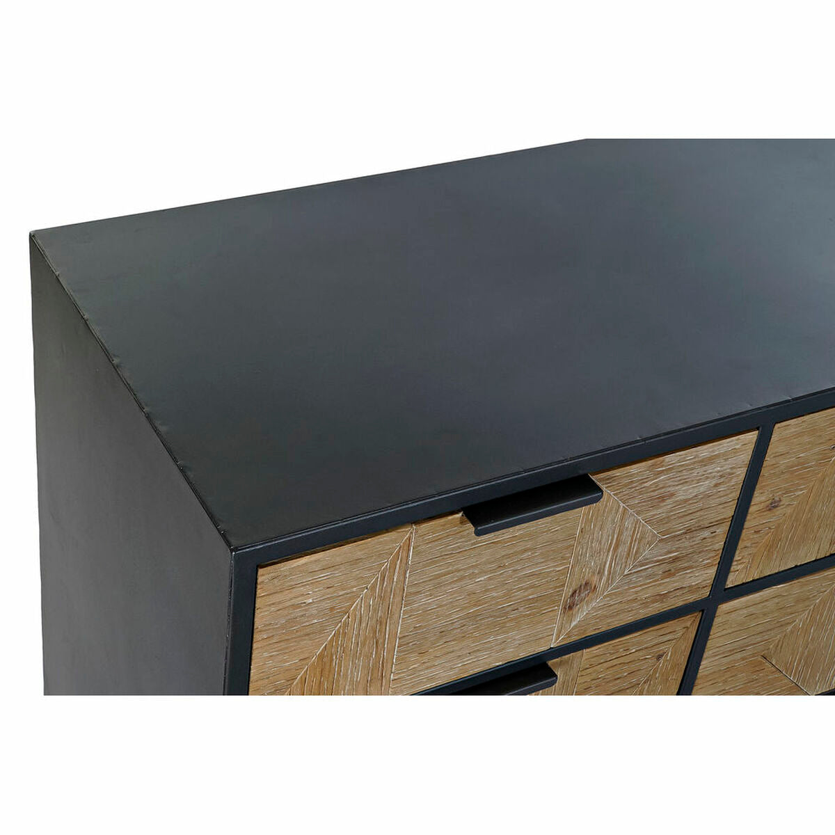 Loft-Sideboard aus Metall & Tannenholz – 9 Schubladen, 123 cm