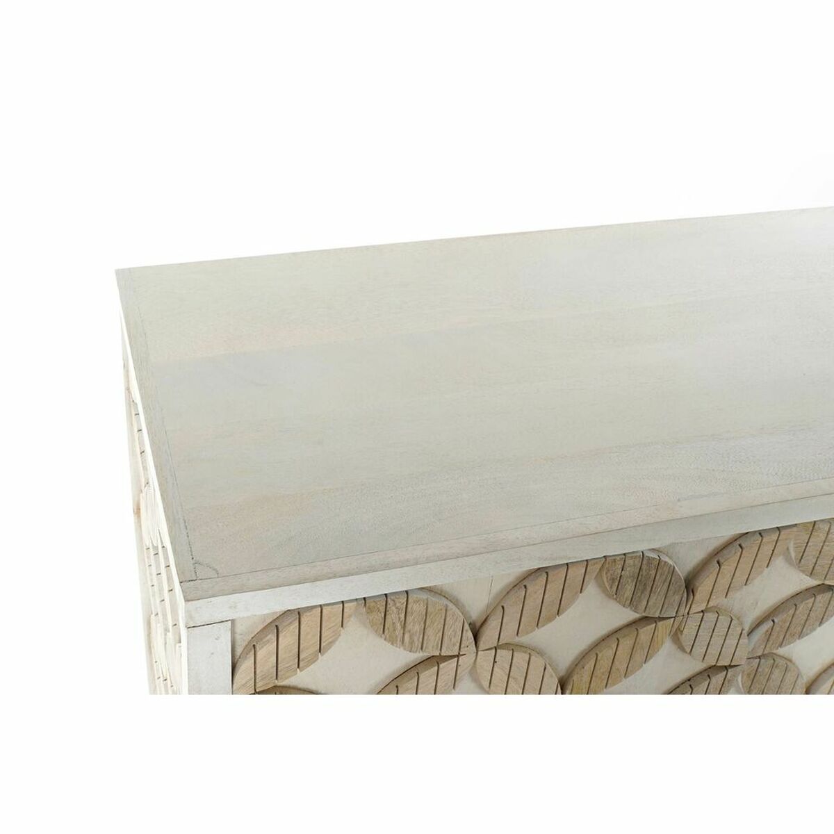 Sideboard mit Messingdetails – Weiß/Gold, 93 cm