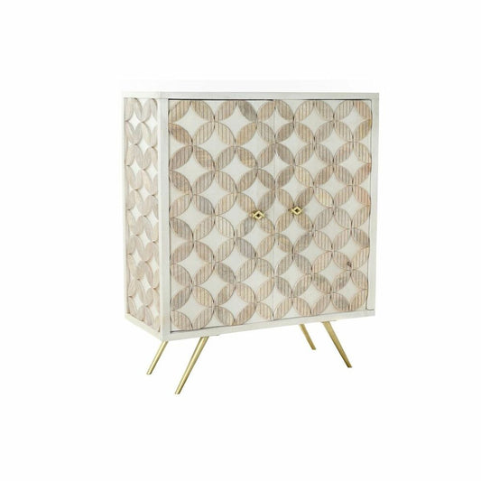 Sideboard mit Messingdetails – Weiß/Gold, 93 cm