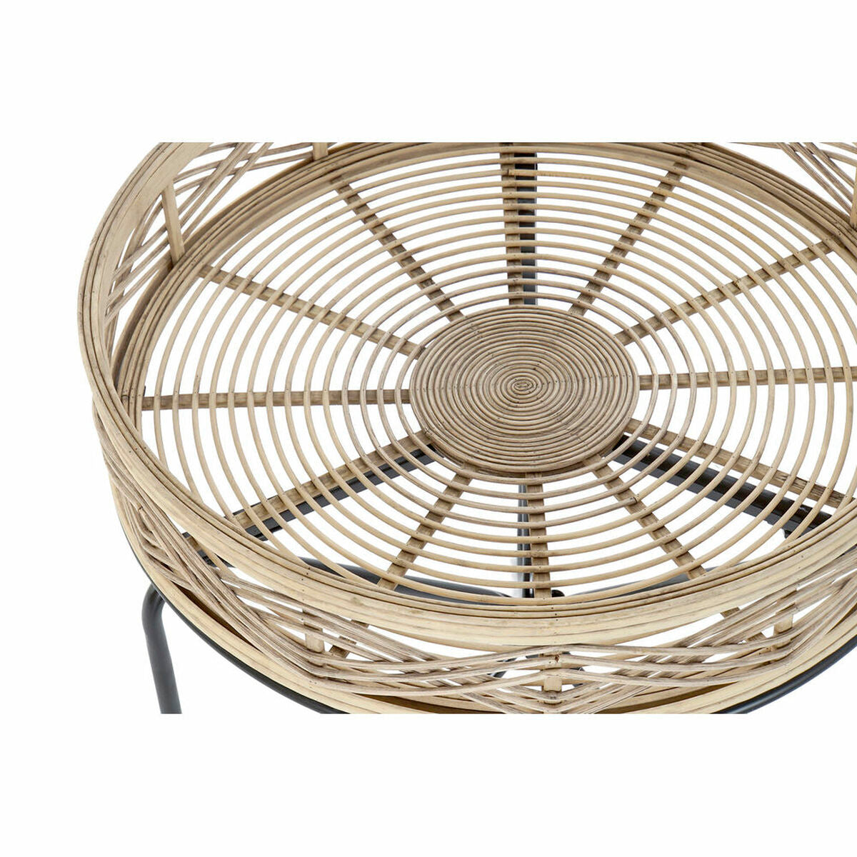 Beistelltisch DKD Home Decor – Rattan & Bambus, Schwarz/Natur