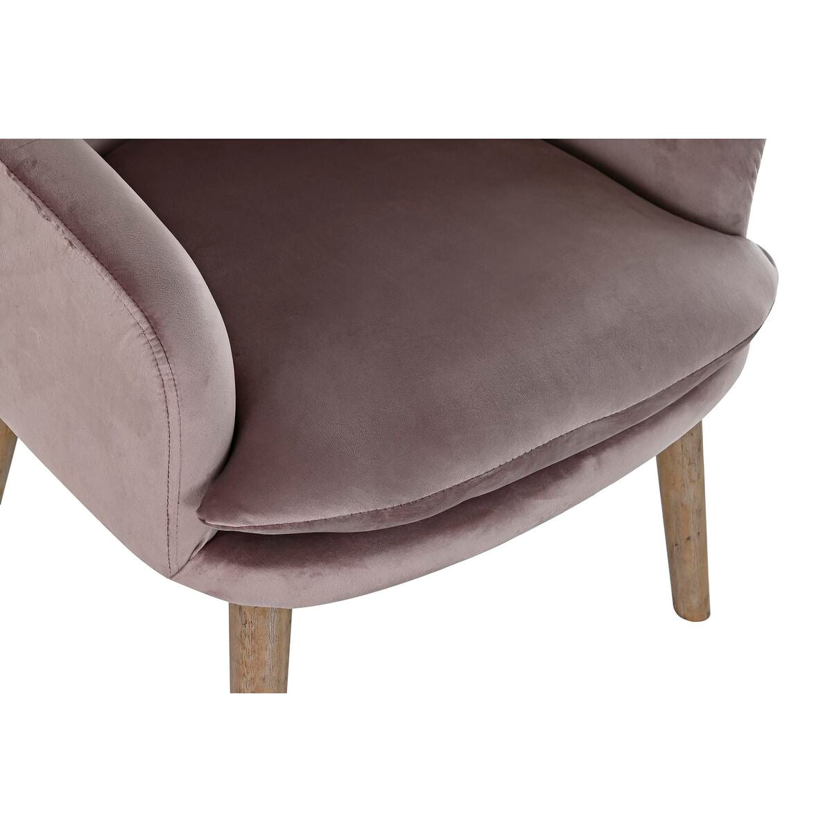 2er Set Sessel DKD Home Decor – Polstersessel in Rosa mit Holzgestell