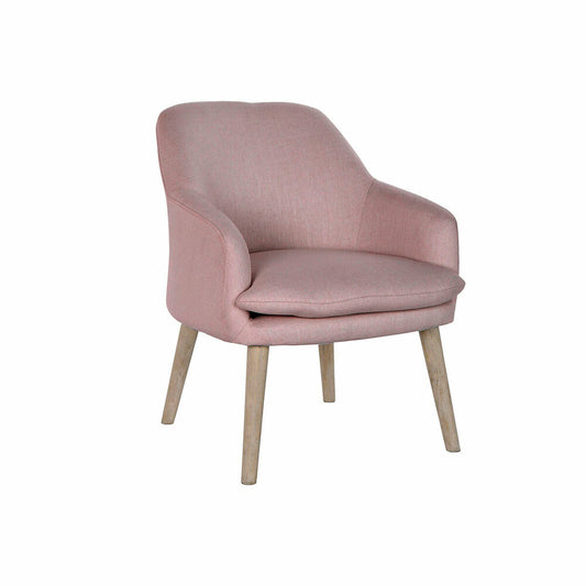 2er Set Sessel DKD Home Decor – Polstersessel in Rosa mit Holzgestell