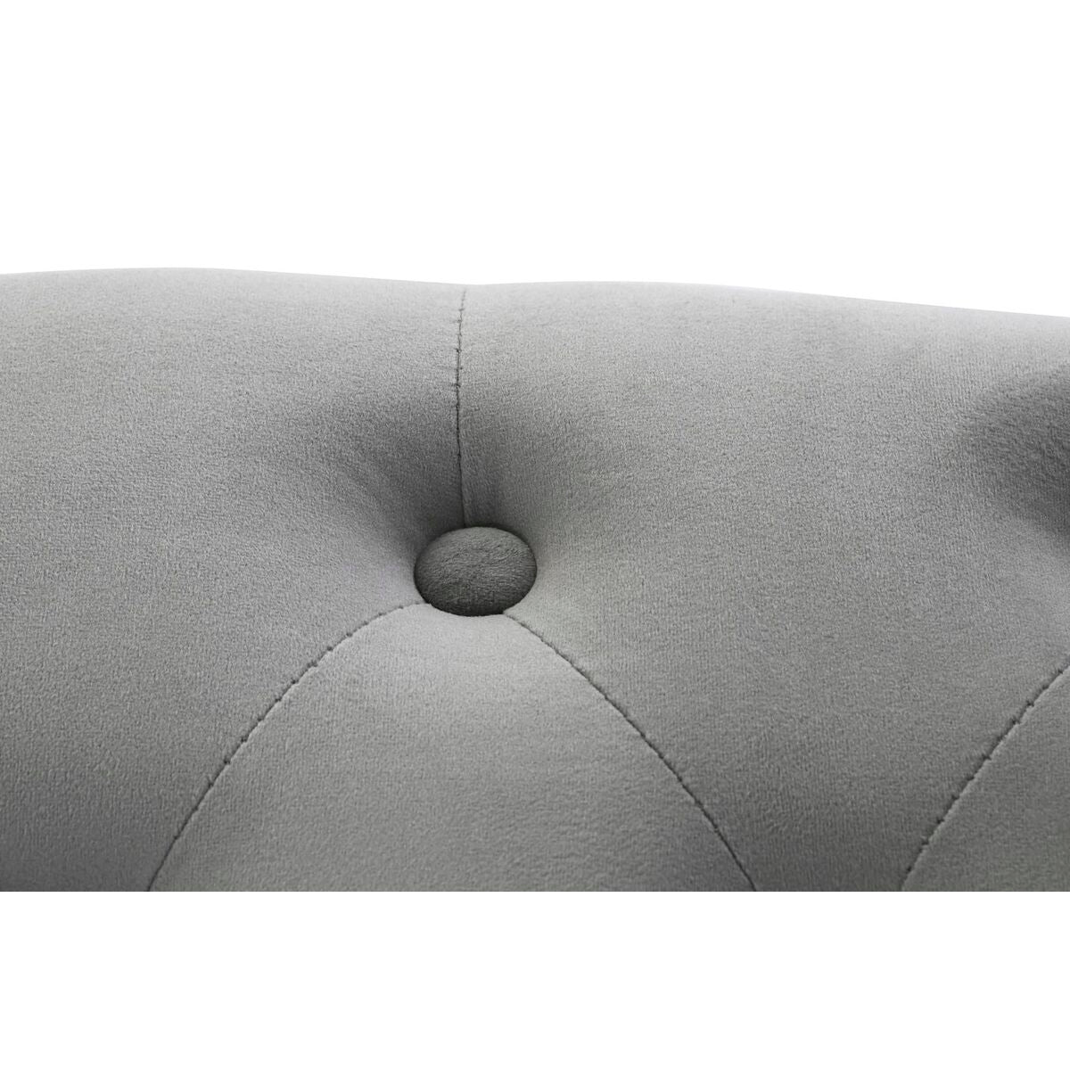 Elegante Polsterbank im klassischen Stil – Grau, Samt, 64,5 cm