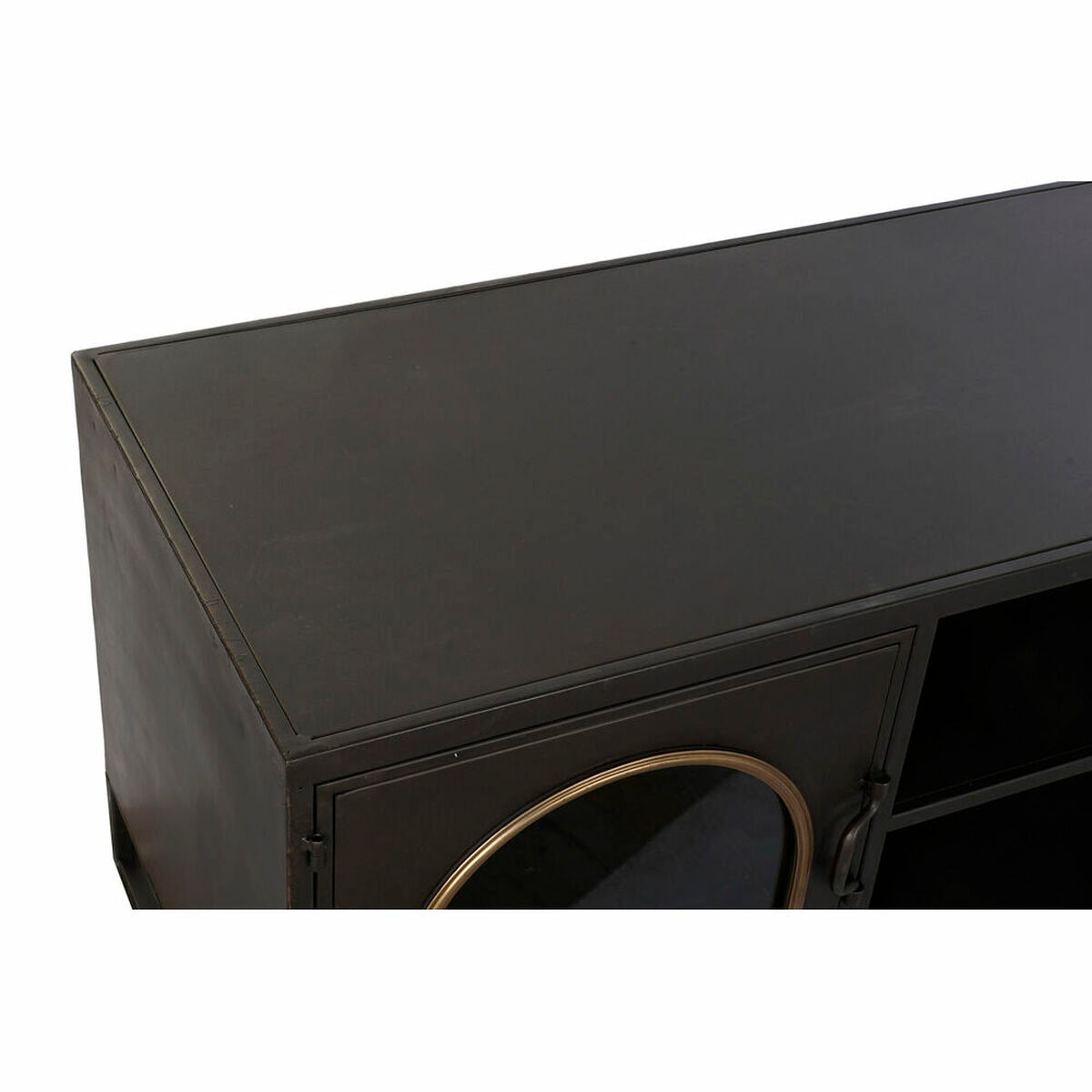 TV-Möbel DKD Home Decor Schwarz/Gold mit Glastüren (150 x 45 x 50 cm)