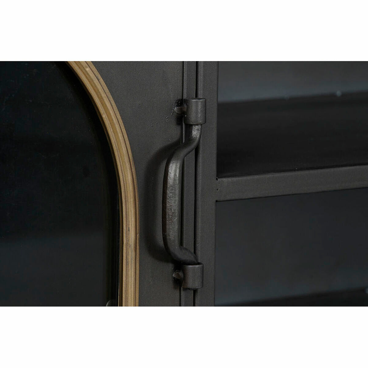 TV-Möbel DKD Home Decor Schwarz/Gold mit Glastüren (150 x 45 x 50 cm)
