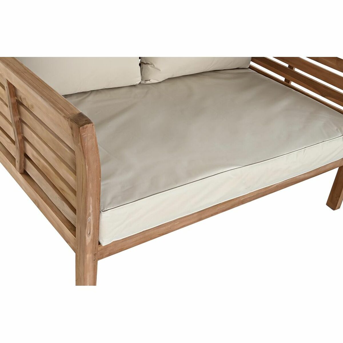 Gartensofa DKD Home Decor – Massivholz Teak mit Baumwollkissen