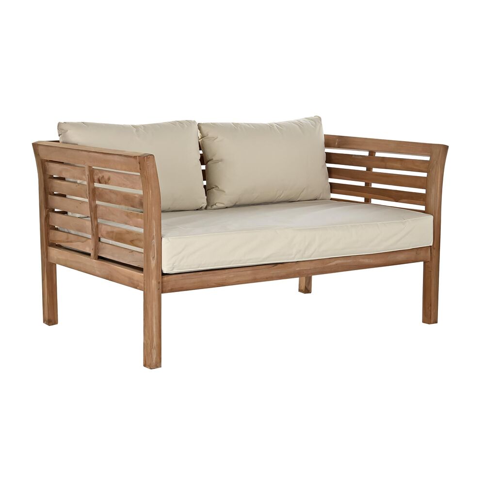 Gartensofa DKD Home Decor – Massivholz Teak mit Baumwollkissen