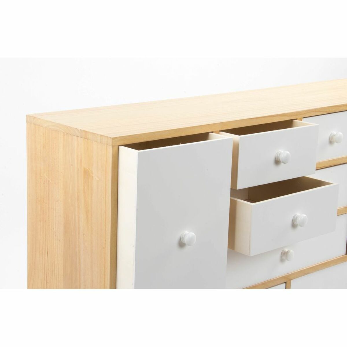 Skandi-Sideboard DKD Home Decor – Paulownia-Holz, Weiß/Natur