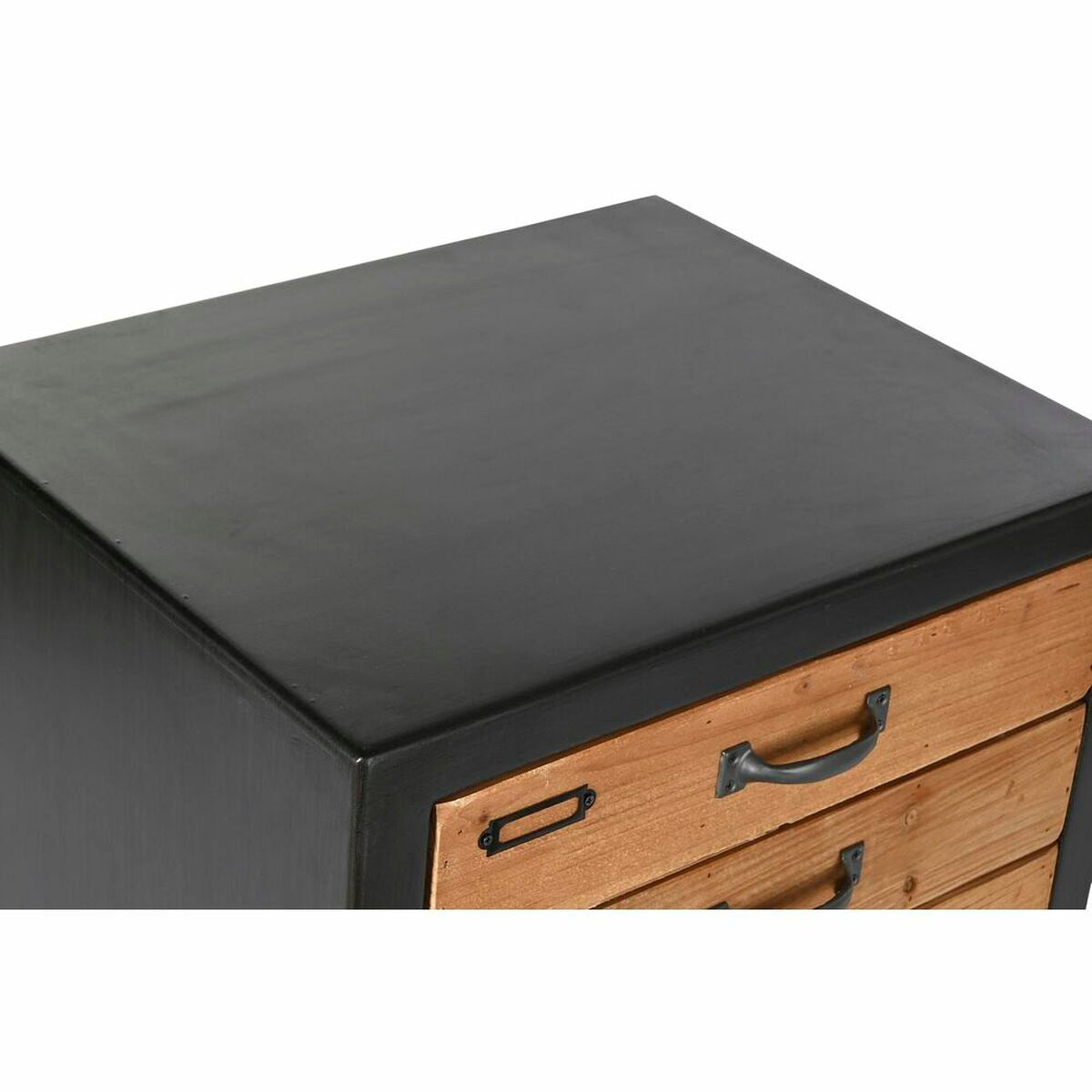 Kommode aus Tannenholz – Schwarz/Natur, 77 cm