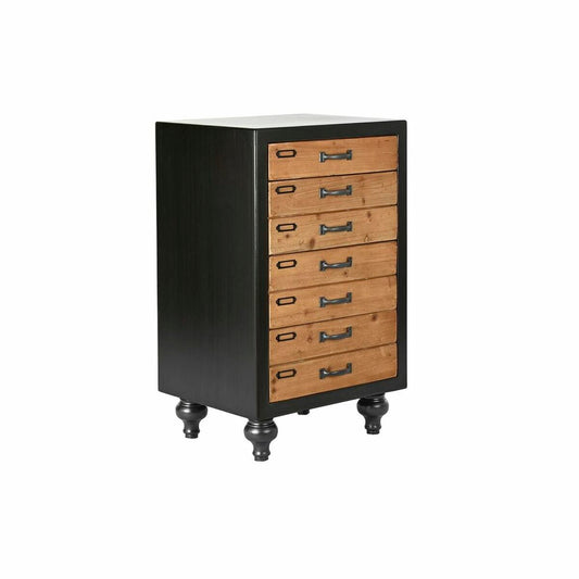 Kommode aus Tannenholz – Schwarz/Natur, 77 cm