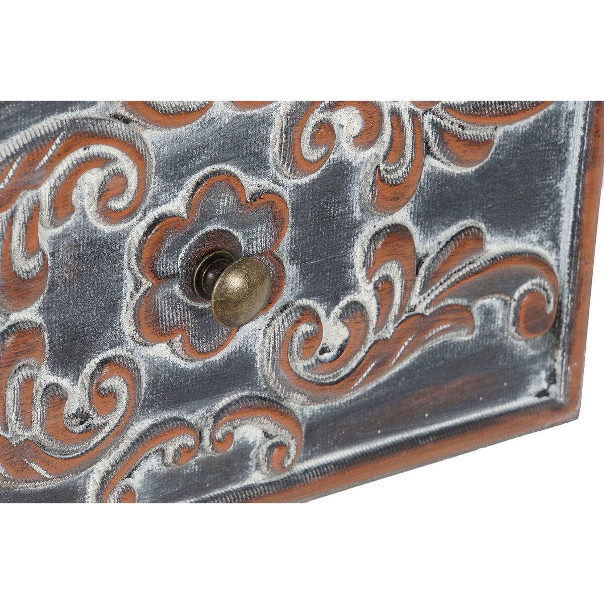 Nachttisch DKD Home Decor – Weiß mit floralen Details, 2 Schubladen