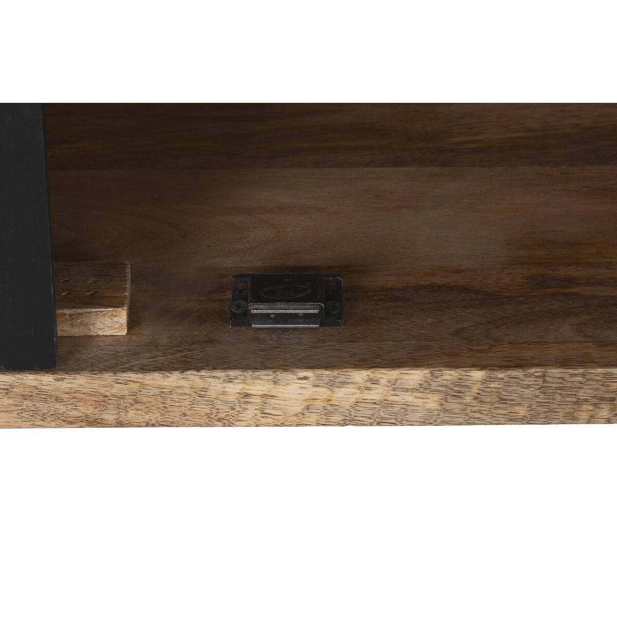 Modernes Sideboard aus Mangoholz & Metall – Schwarz/Natur, 160 cm