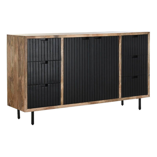 Modernes Sideboard aus Mangoholz & Metall – Schwarz/Natur, 160 cm