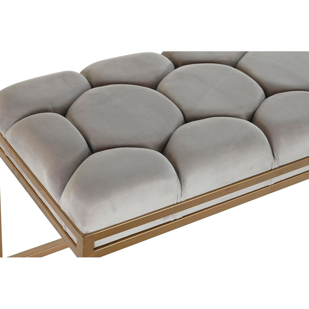 Polsterbank in Beige – 100 cm, Metallgestell Gold